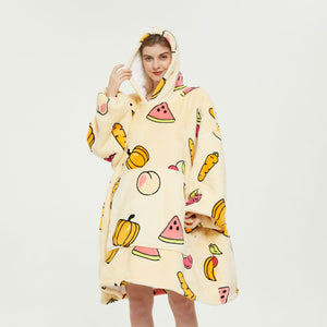 Fruits Cream Hoodie Blanket