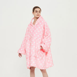 Pinky Dots Hoodie Blanket