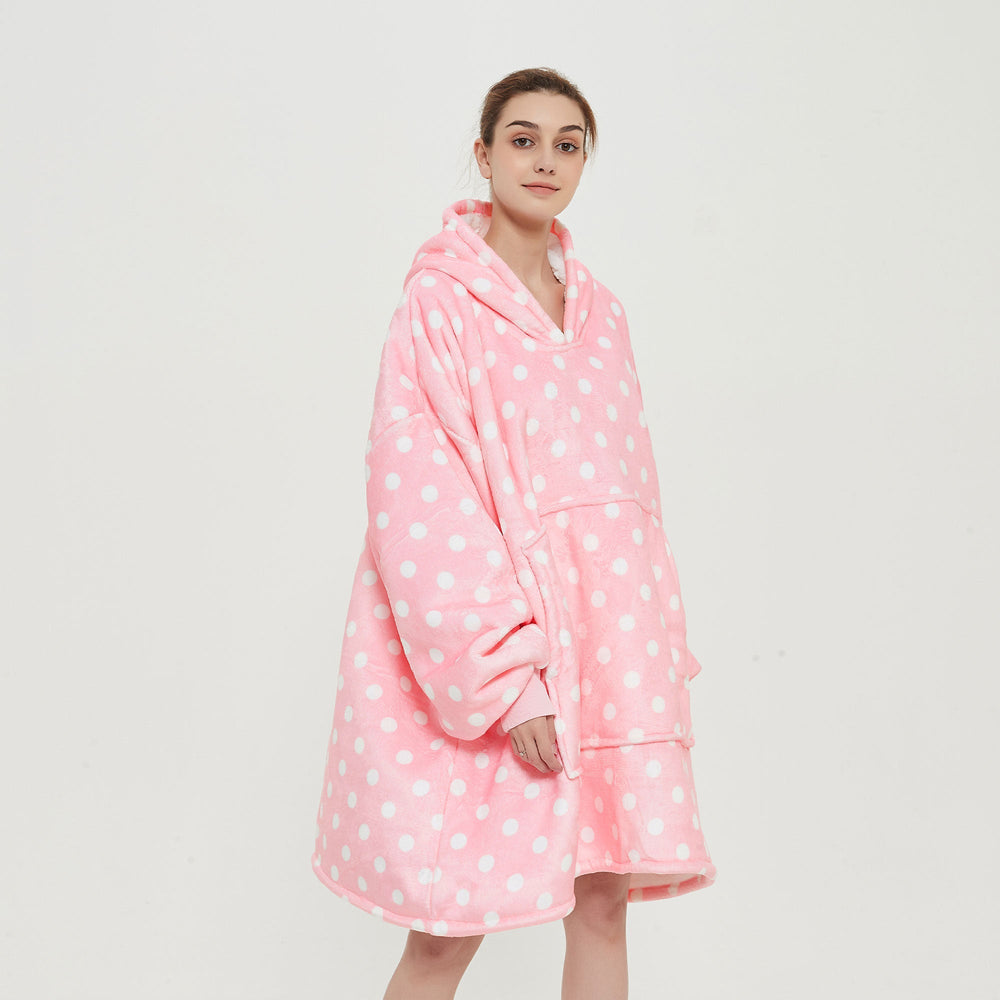 Pinky Dots Hoodie Blanket