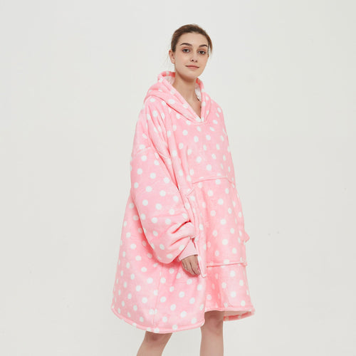 Pinky Dots Hoodie Blanket