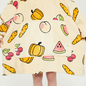 Fruits Cream Hoodie Blanket