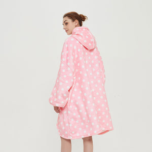 Pinky Dots Hoodie Blanket