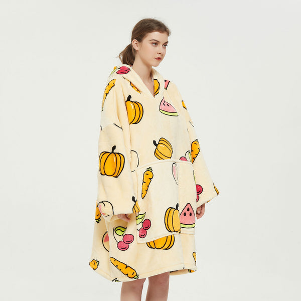 Fruits Cream Hoodie Blanket