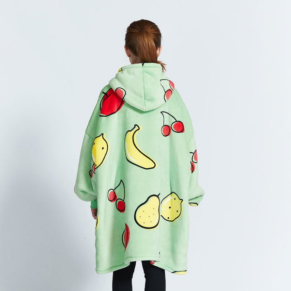 Fruits Green Kids Hoodie Blanket