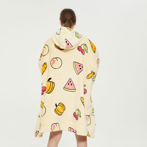 Fruits Cream Hoodie Blanket