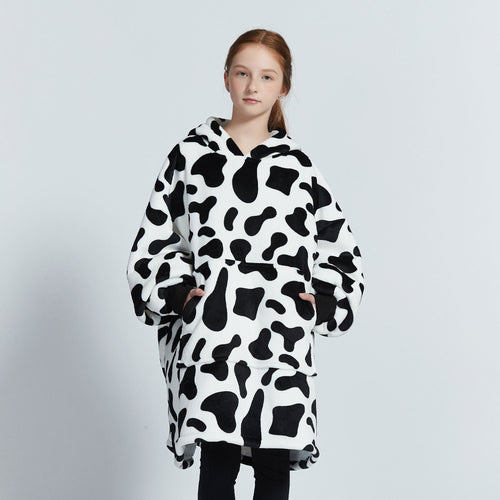 Cow Kids Hoodie Blanket