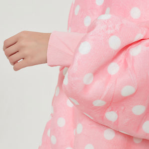 Pinky Dots Hoodie Blanket