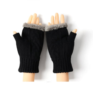 Fingerless Ultra Plush Knit Gloves