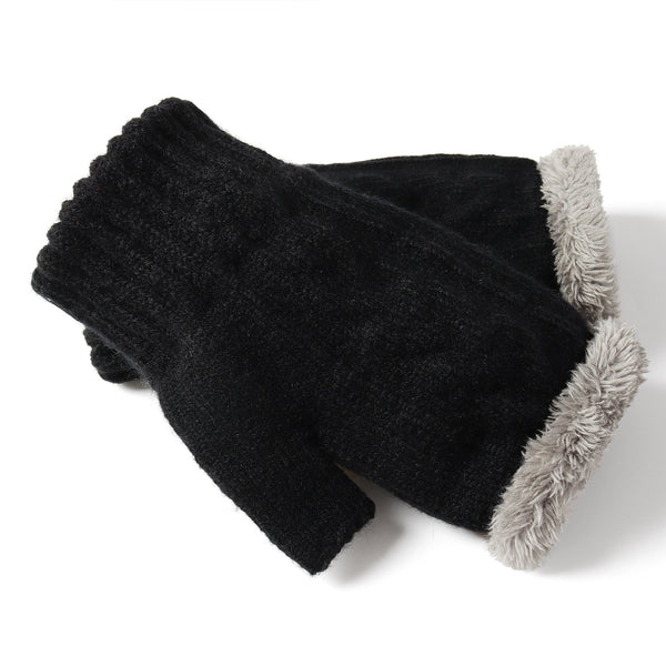 Fingerless Ultra Plush Knit Gloves