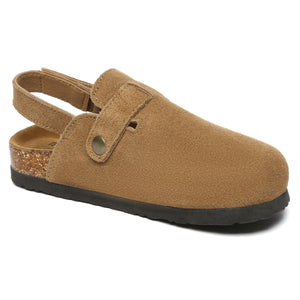 Kids Suede Slingback Clogs