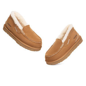 EverUgg Sooka UGG slippers in cozy beige with plush lining, featuring slip-on design and soft suede exterior.