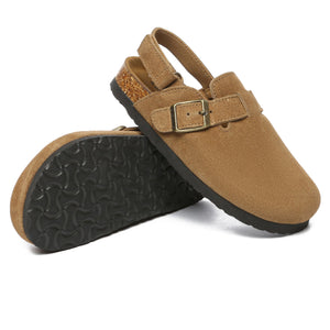 Kids Suede Slingback Clogs