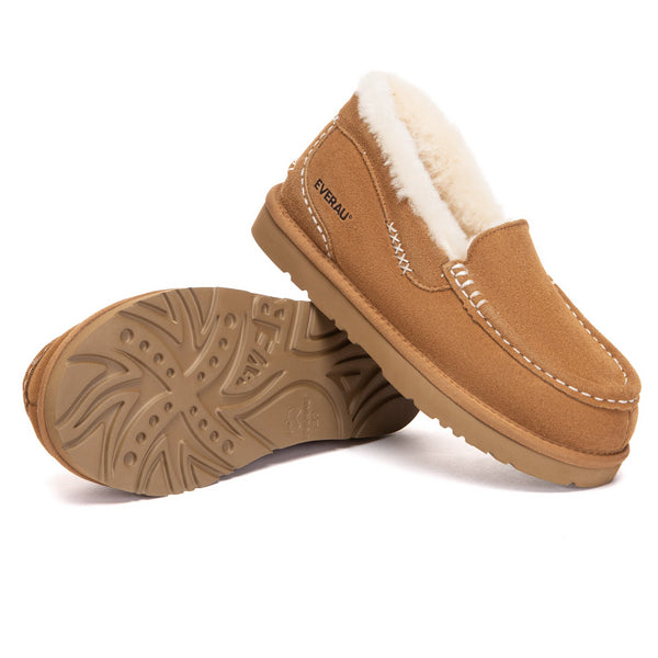 Cozy EverUgg Sooka UGG slippers with plush interior and soft suede exterior, perfect for indoor comfort.
