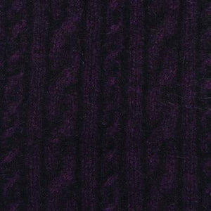 Cable Pattern Possum Merino Scarf - Grape