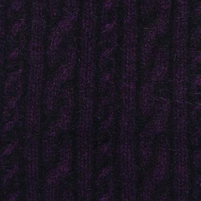 Cable Pattern Possum Merino Scarf - Grape