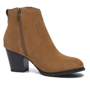 Vera Suede Ankle Zipper Boots