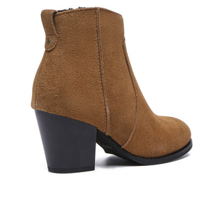 Vera Suede Ankle Zipper Boots