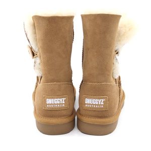 Premium Short Button Boots Australian Made - Snuggyz