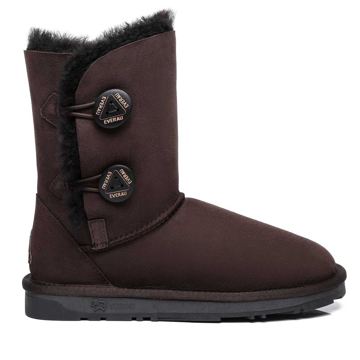 Short Twin Button Women Boots | Stylish Sheepskin Shoes | Snuggyz