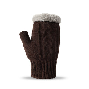 Fingerless Ultra Plush Knit Gloves