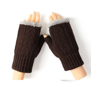 Fingerless Ultra Plush Knit Gloves