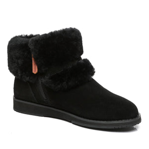 UGG Collette Buckled Strap Fluffy Boots