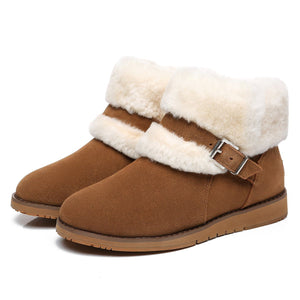 UGG Collette Buckled Strap Fluffy Boots