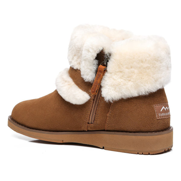 UGG Collette Buckled Strap Fluffy Boots