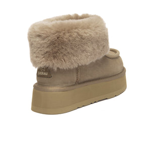 EverUgg Loofee UGG boots in tan with plush sheepskin lining, showcasing the cozy, stylish design and classic ankle boot silhouette.