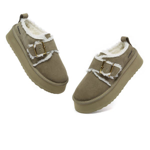 Tass Buckle UGG Platform Slippers