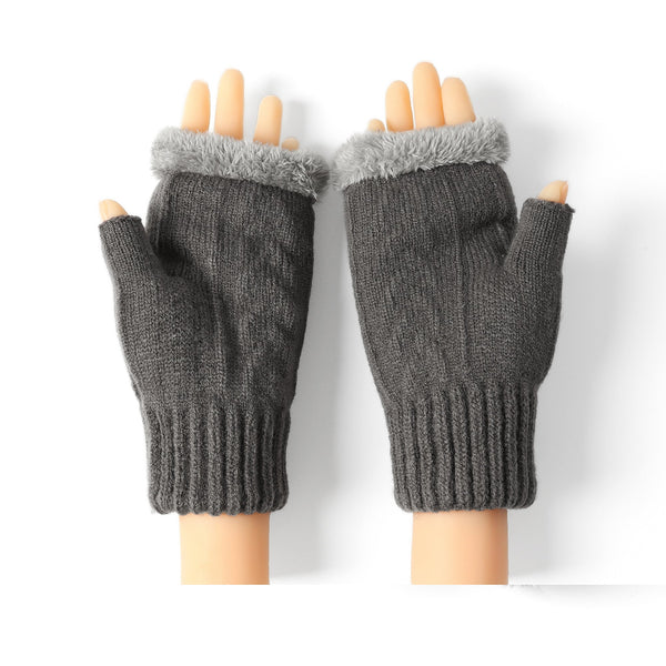 Fingerless Ultra Plush Knit Gloves