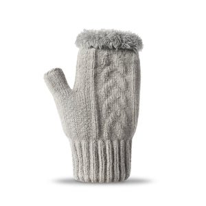 Fingerless Ultra Plush Knit Gloves