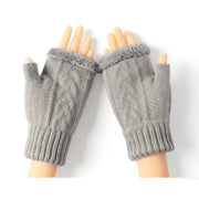 Fingerless Ultra Plush Knit Gloves