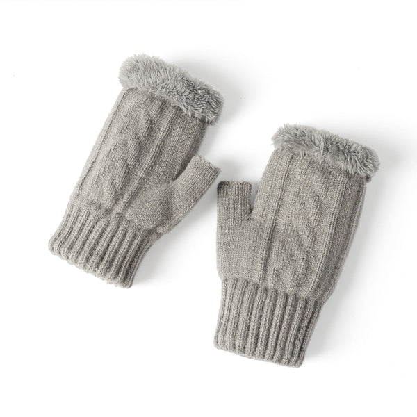 Fingerless Ultra Plush Knit Gloves