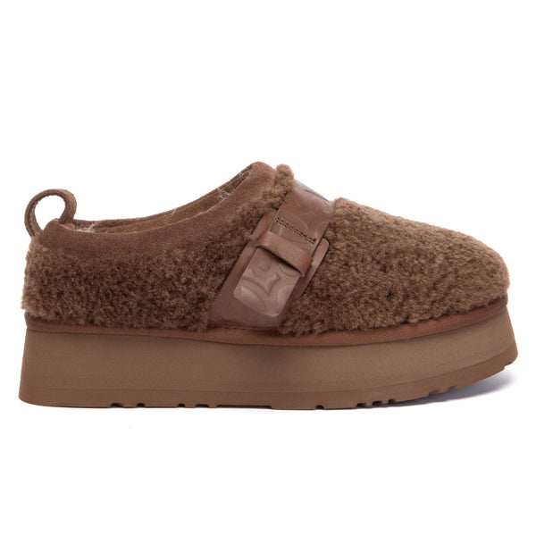 EverUgg Ultra Mini Maphie UGG slippers in beige with plush lining and small sole, perfect for cozy indoor wear.