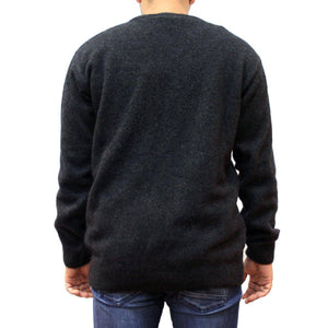 Mens Crew Neck Possum Merino Jumper - Charcoal