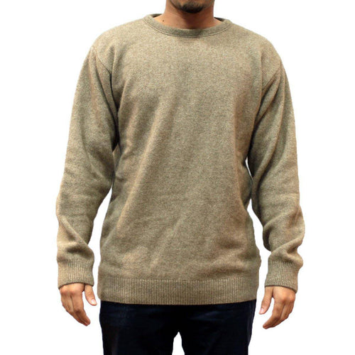 Mens Crew Neck Possum Merino Jumper - Mocha