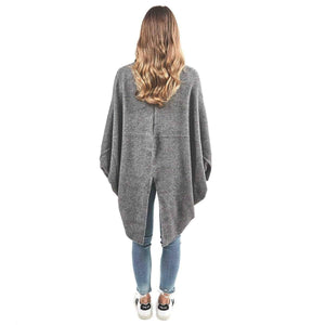 Moss Stitch Possum Merino Wool Shrug Cardigan - Mist