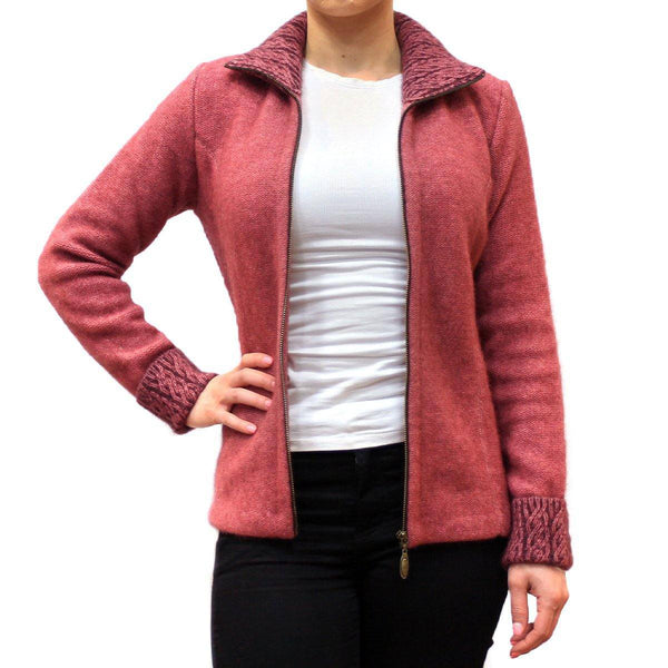 Two-Tone Possum Merino Jacket - Rose/Grape